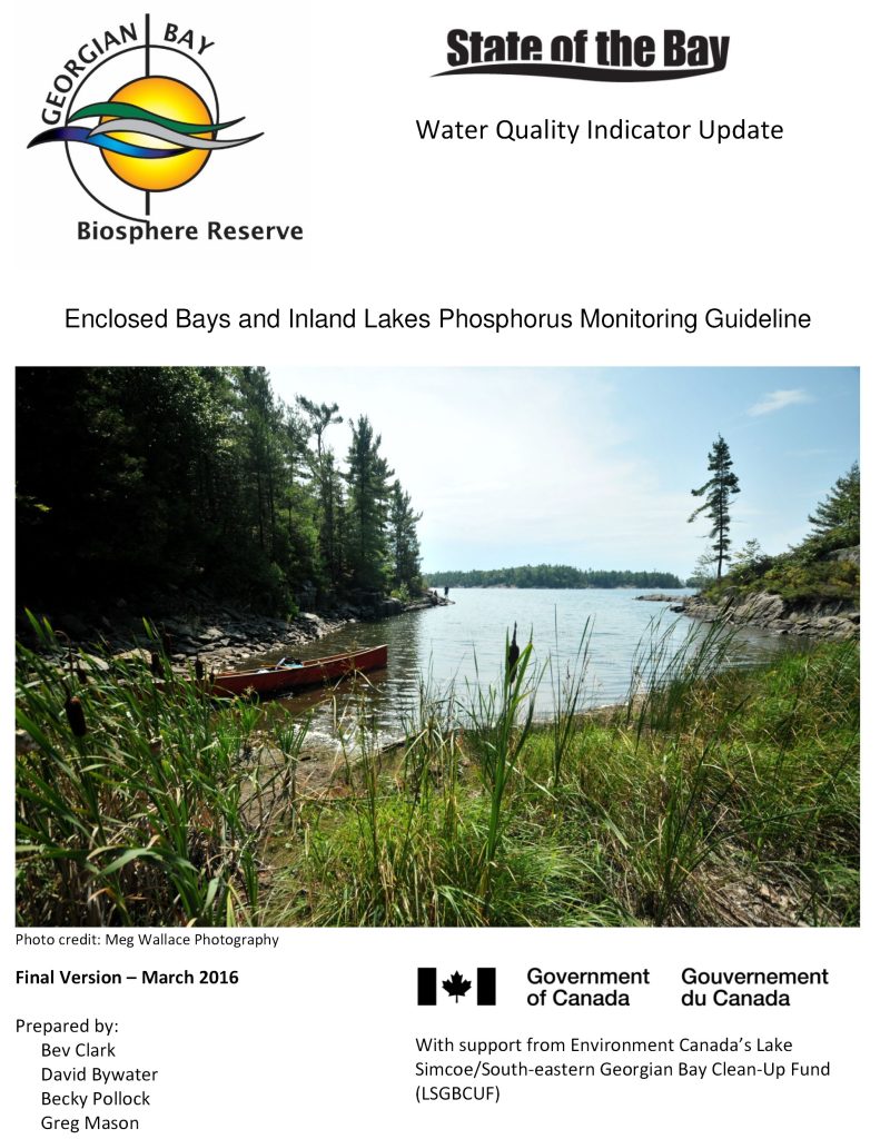 Enclosed Bays and Inland Lakes Phosphorus Monitoring Guideline Report Cover